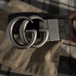 GUCCI MONOGRAM SUPREME GRAY  BELT 
