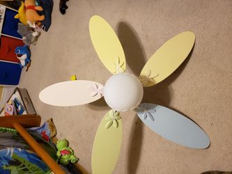 42" Little Girls Pastel Color Butterfly
Ceiling Fan & Light