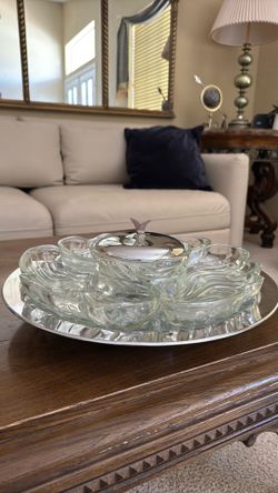 Kromex Mid Century Lazy Susan Hors Doeurve Serving Tray