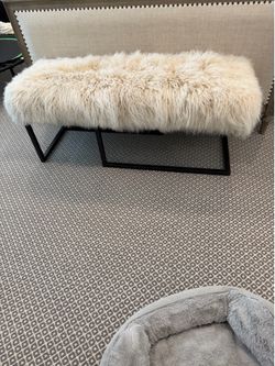 Lambskin bedroom bench