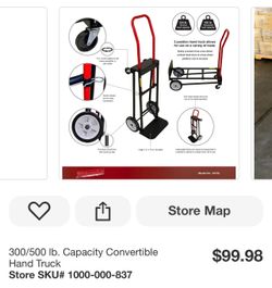 300/500 Ib. Capacity Convertible Hand Truck