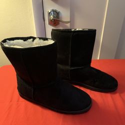 Dawgs Women's Suede Faux Fur Mid-Calf Classic Winter Boots Rubber Sole