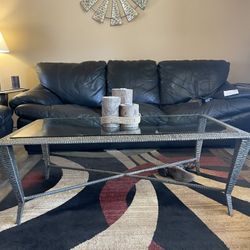 Glass Coffee Table With End Tables And Console Table