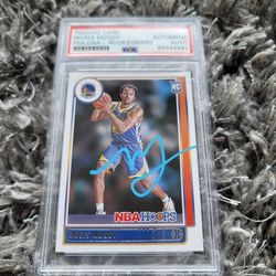 Moses Moody Signed 2021 Panini NBA Hoops #229 Auto PSA/DNA Rookiegraph RARE