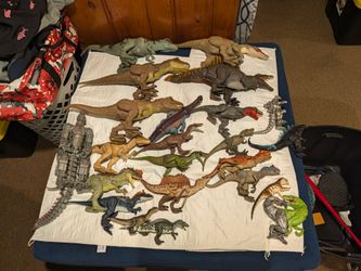 Jurassic park dinosaurs and godzilla toys