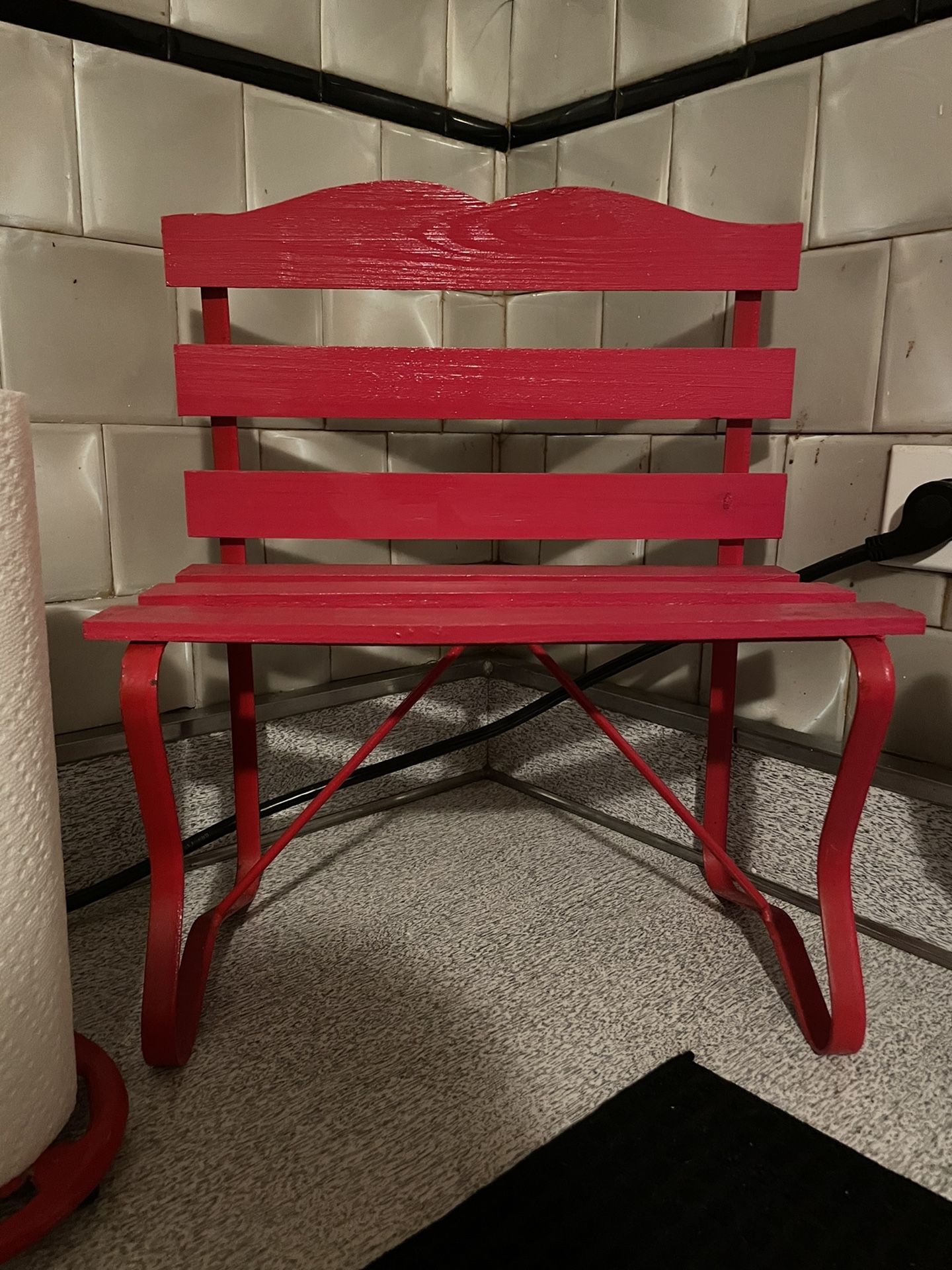 Red Bench Planter 