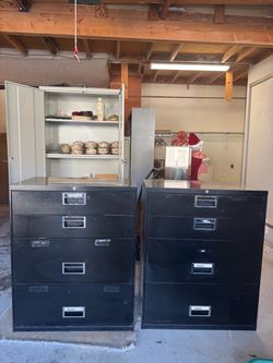 Harpers Black 4-Drawer Lateral Filing Cabinets - Set of 2