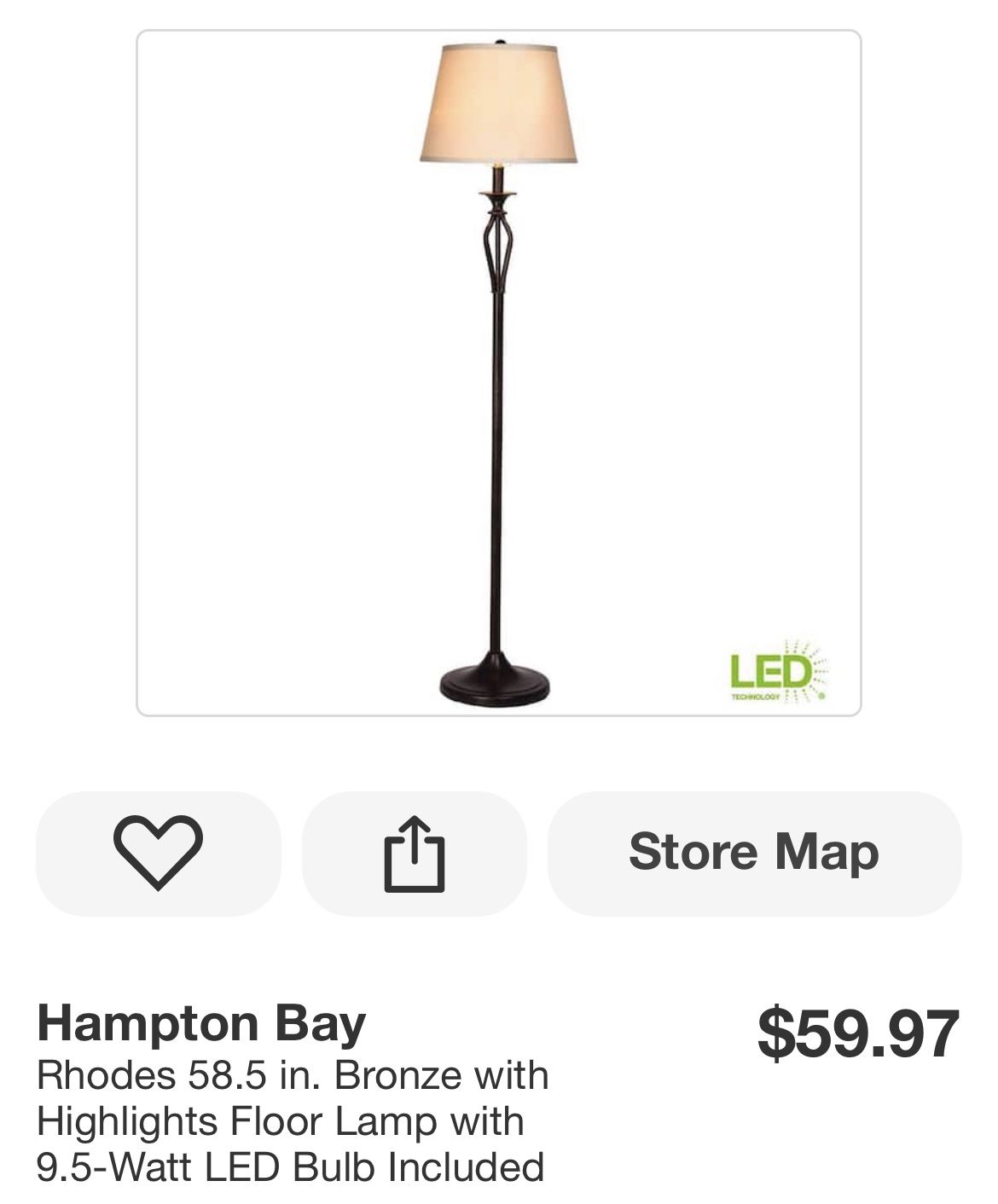 Hampton bay rhodes floor lamp deals