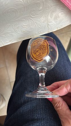 AUF WIEDERSCHEN souvenir, small wine glass from the hotel Berghof