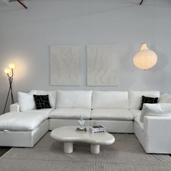 6pc White Cloud Sectional Couch New