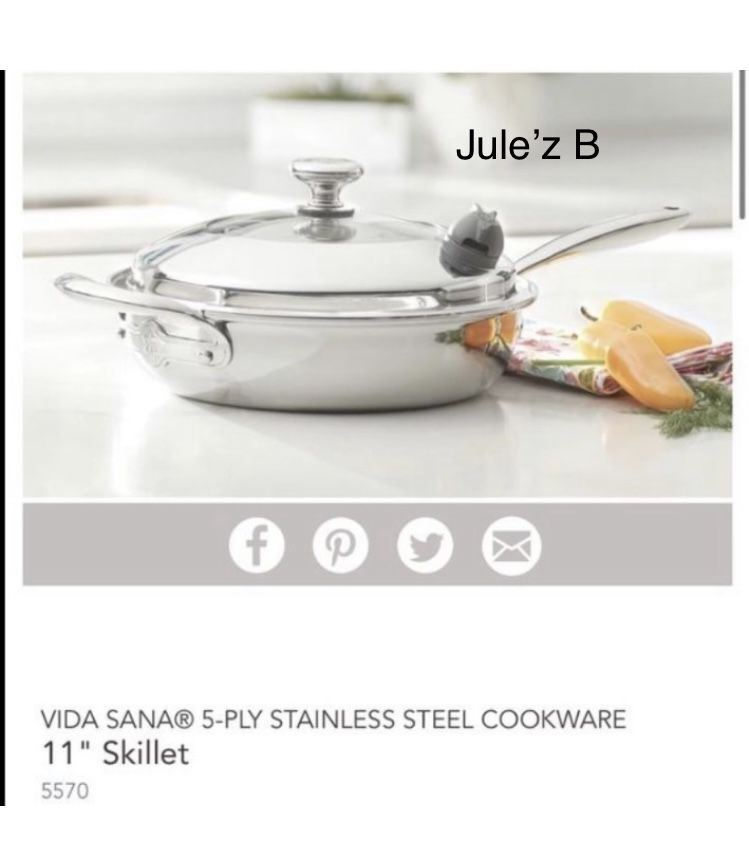 Sartén De 11” Vida Sana 5 Ply Nuevo En Su Caja