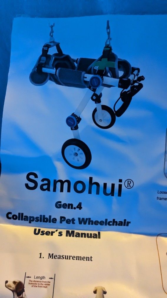 Samohui Gen.4 Collapsible Pet Wheelchair For Small Dogs- Pink -Brand New Size XS