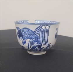 Zen Pond Koi Fish Waterfall Ramen Noodle Bowl – 5” Soup/Rice Bowl (No Chopsticks)