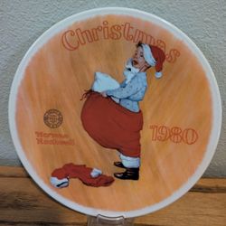 Norman Rockwell Christmas Plate 1980 "Scotty Plays Santa" Edwin Knowles