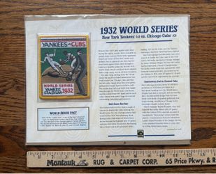 1932 World Series Baseball Patch New York Yankees vs Chicago Cubs