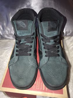 High Top Suede Green Vans Unisex