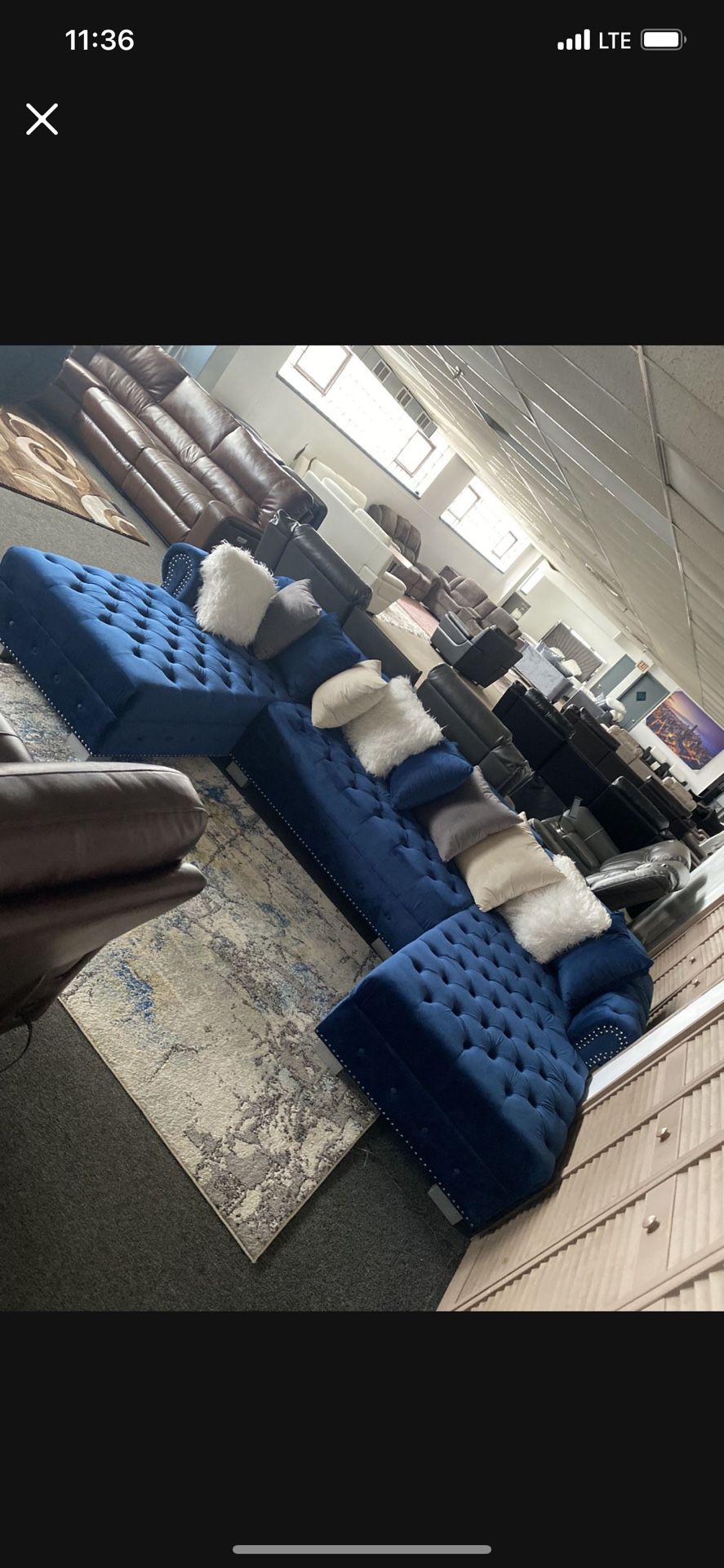 Sectional $1500 NEW Blue Or Gray