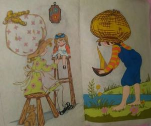 1960'S HOLLIE HOBBY VINTAGE FABRIC ART