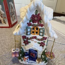 Vintage ceramic Christmas house night light