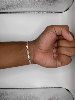 S925 silver cuban bracelet 4mm
