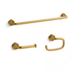 KOHLER Sundae 3-Piece Bath Hardware Set in Vibrant Brushed Moderne Brass