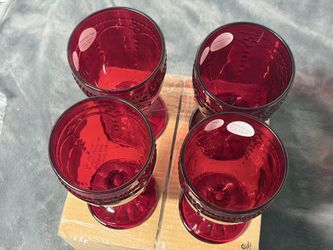 Marbella Ruby Pedestal Glasses 4 princess house