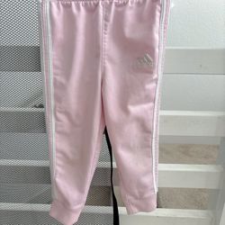 Adidas Baby Girl Pink Track Pants jogging pant bottom size 2-3T toddler girl  Comes from pet free smoke free home  Has some stains but those will be f