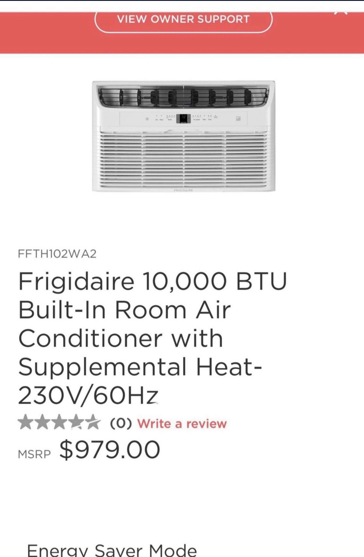 Frigidaire 10,000 BTU Built-In Room Air Conditioner(new)