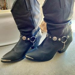 Dingo Black Cowboy Boots Womens Size 8