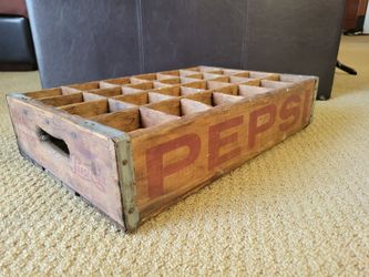 Vintage Antique Rustic Wood PEPSI-COLA Bottle Crate