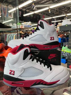 Air Jordan 5 Retro Fire Red Black Tongue