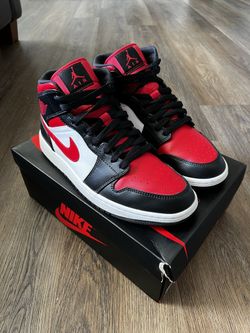 Air Jordan 1 Retro Mid “Uni Red White Black”♥️♣️