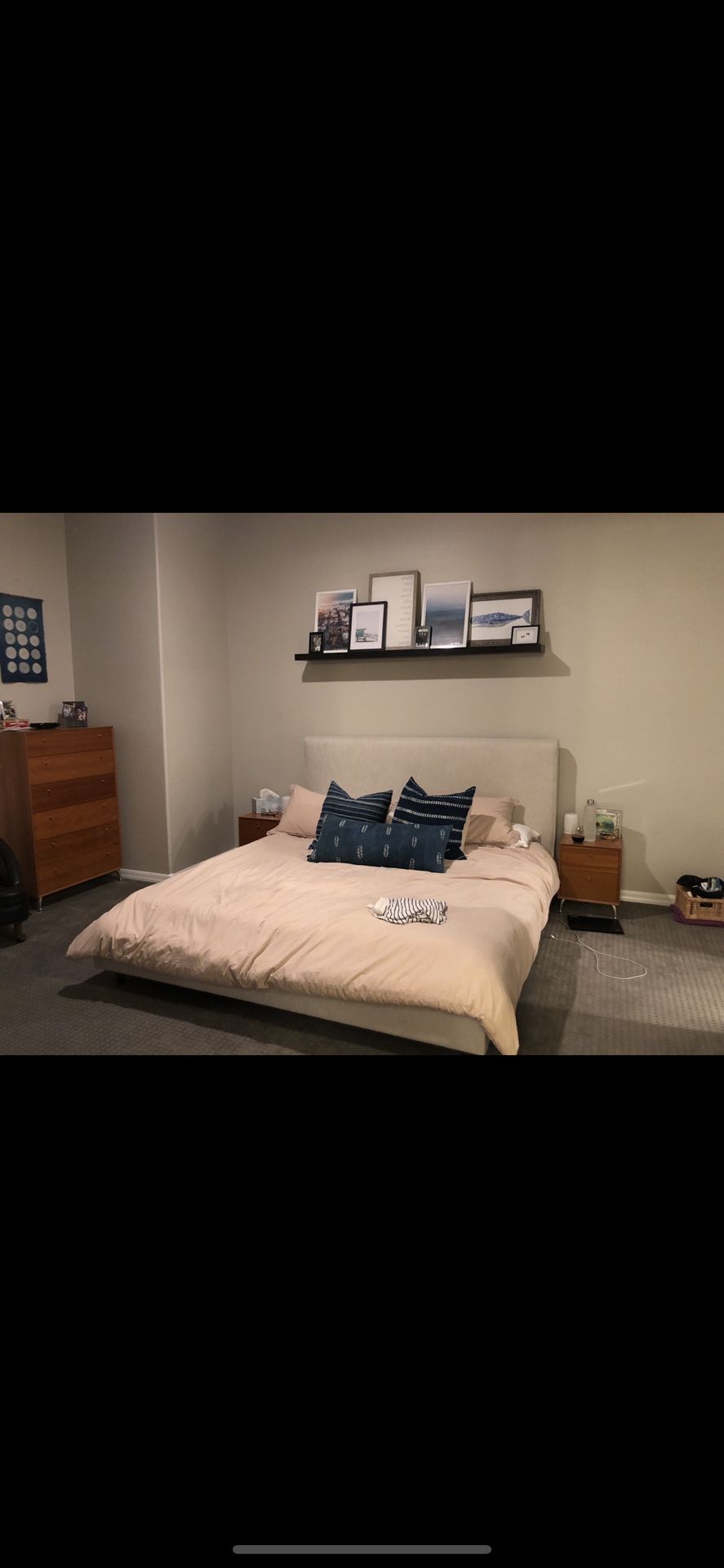 Neutral Bed Frame /headboard