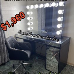 Impressions Vanity With Bluetooth Mirror And Chair Brand New