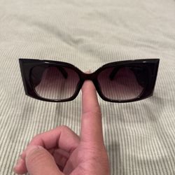 Saint Laurent FH-G9 Women’s Oversized Square Sunglasses Black/Purple Logo UV400