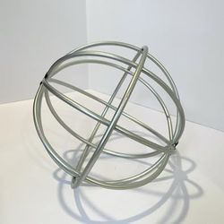 9.5" Silver Metal Orb | Decorative Ball | Home Decor Accent
