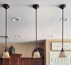 Dining Chandelier + 3 Matching Pendant Lights