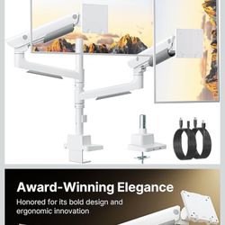 Dual Monitor Arm Desk Mount - white