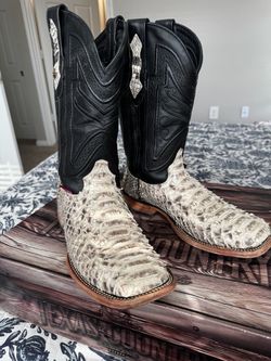 Exotic western cowboy boots python