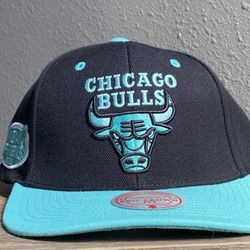 Chicago Bulls Mitchell & Ness Snapback Hat NBA Finals Turquoise & Black New 
