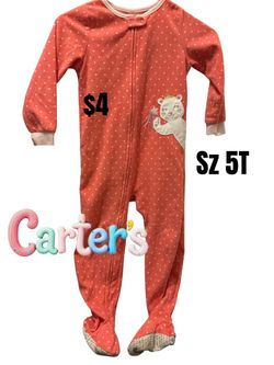 Carter's Footed Pajamas Size 5T excellent condition ❤️❤️M20 091126