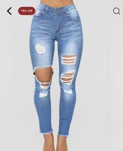 Fashion Nova High Waisted Ripped Jeans - Size 5