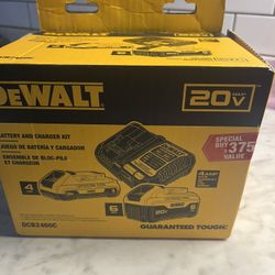 DEWALT DCB2460C 20v max 6ah&4ah Li-ion Batteries and charger 