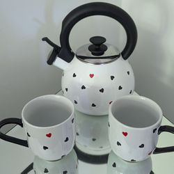 The Cellar 3 Piece Tea Kettle & Mugs Set 