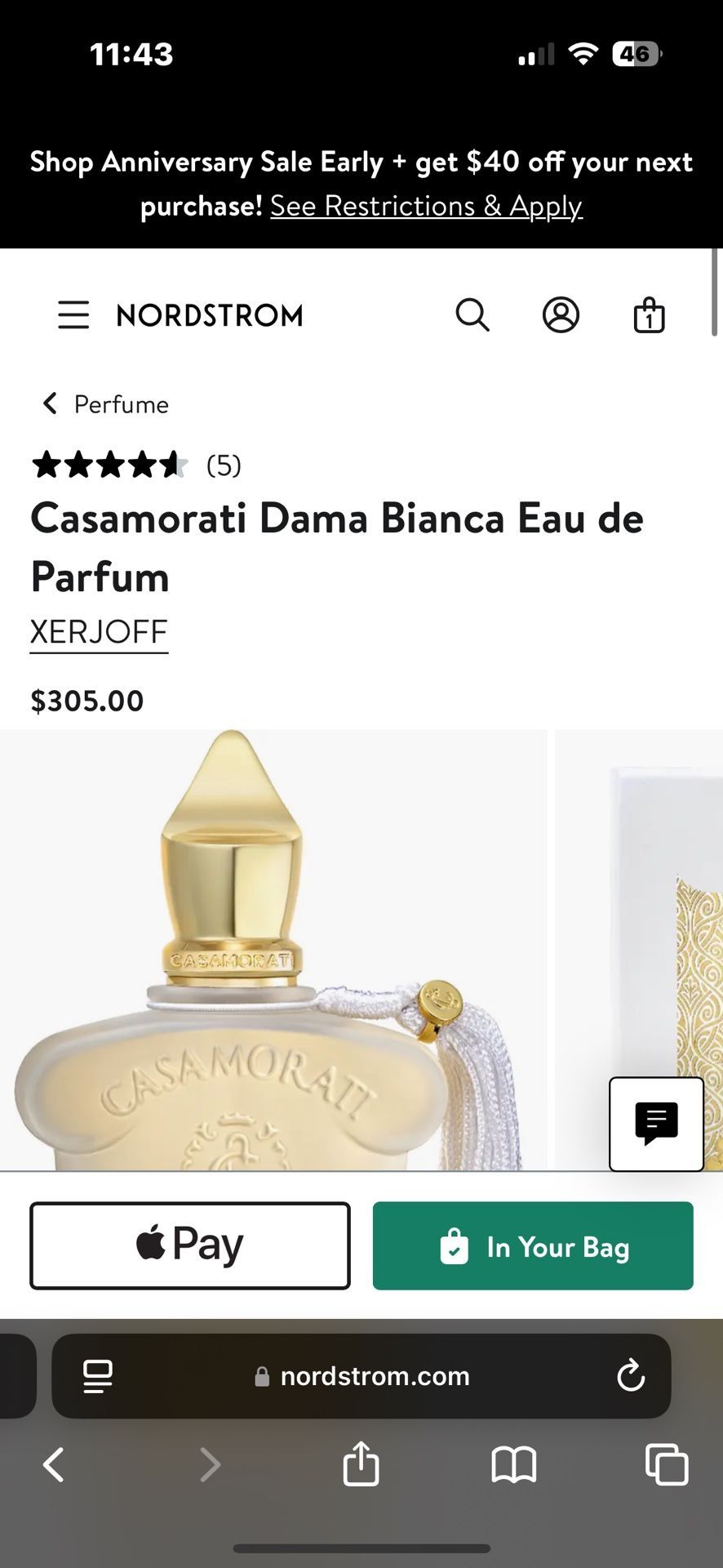 BNIB Xerjoff Casamorati Dama Bianca 3.4oz/100ml