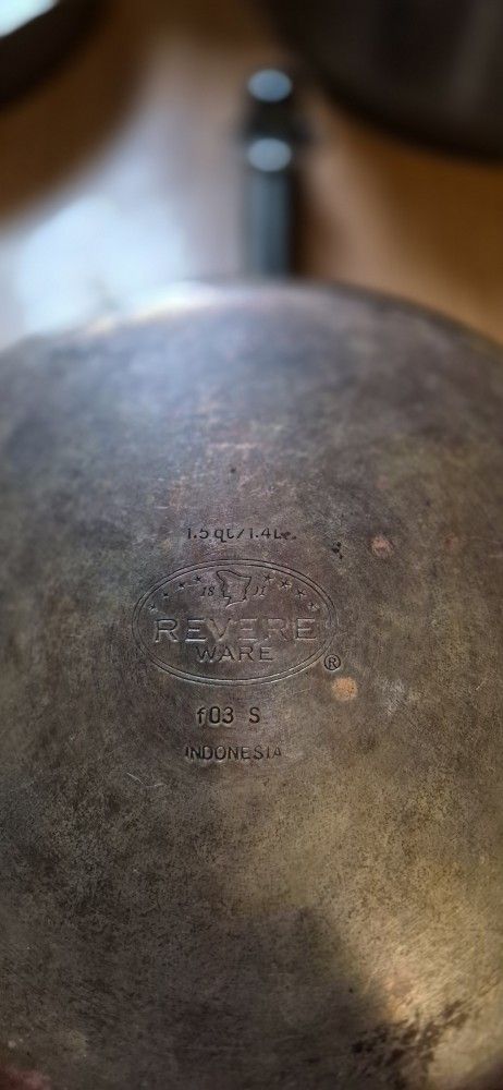 Revere Pots, Pan And Lids