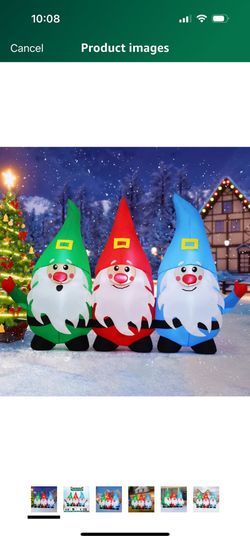 Christmas Inflatable GOOSH 7.5 FT Long Gnomes Outdoor Decoration