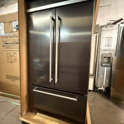 🥶 NEW KitchenAid 24 CuFt 42" Width Built-In French Door Refrigerator BLACK STAINLESS KBFN502EBS
