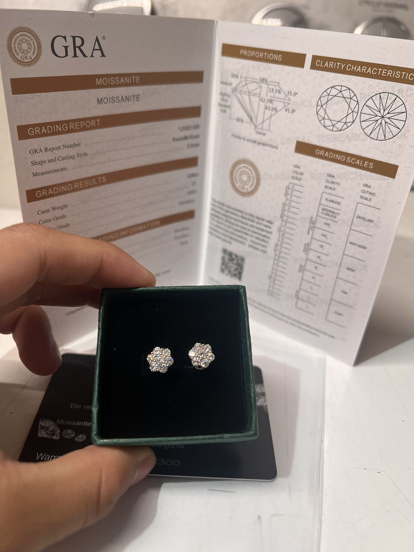 1ct Diamond Earrings 925 Silver