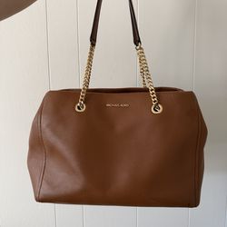 Real Michael Kors Brown Leather Purse Tote Women’s Purse